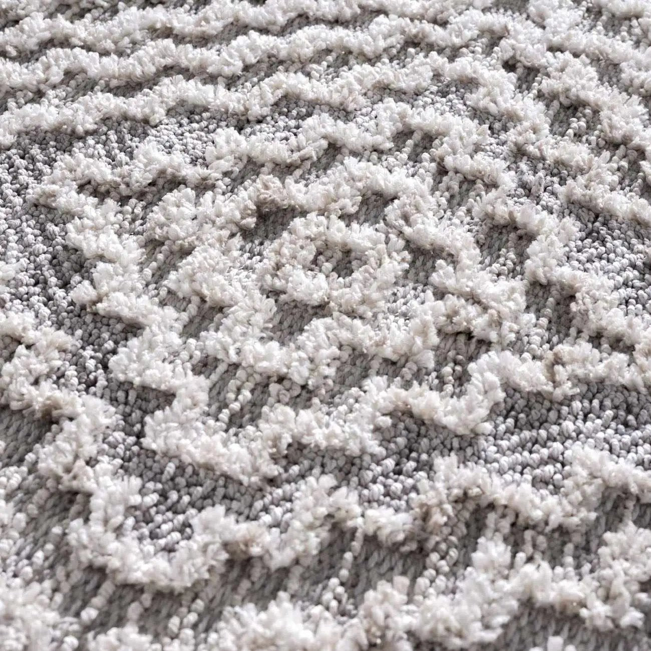 Ampusungan Bohemian Area Rug polyester shag ivory gray pile by Boutique Rugs on Tampa Home & Garden Store