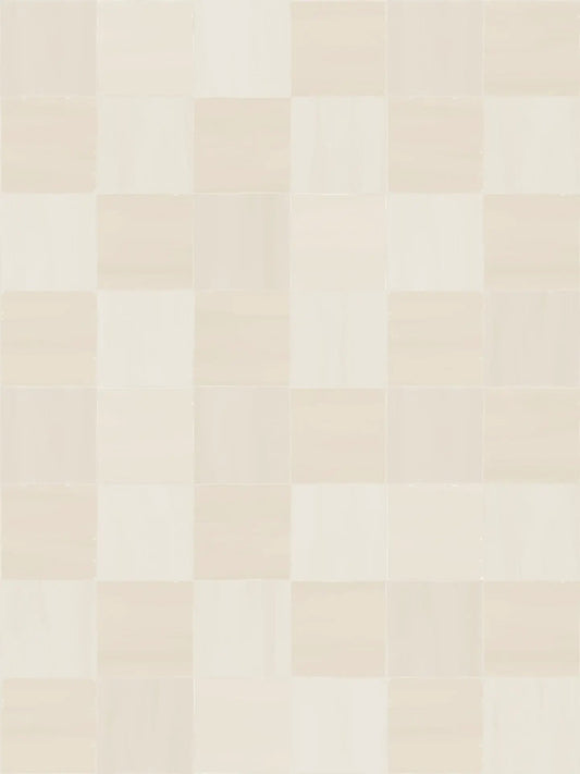 Zellige Wallpaper Bone mosaic tile pattern in beige by Samantha Santana Creative on Tampa Home & Garden Store