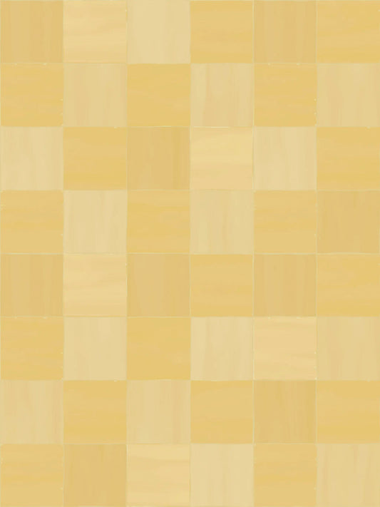 Zellige Wallpaper Butter yellow checkerboard tile pattern by Samantha Santana Creative on Tampa Home and Garden Store