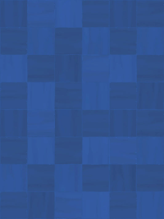 Zellige wallpaper cobalt handmade Moroccan tiles, blue mosaic square pattern on Tampa Home & Garden Store