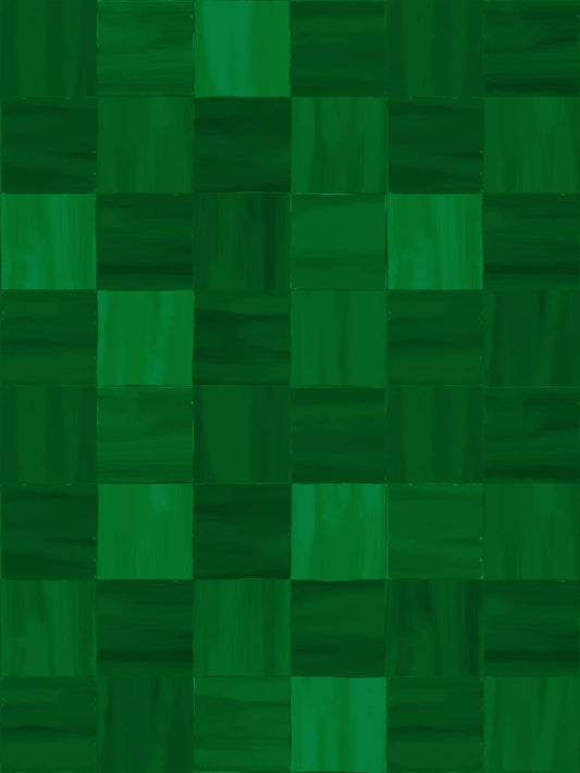 Zellige Emerald Wallpaper by Samantha Santana Creative emerald green tile pattern on Tampa Home & Garden Store
