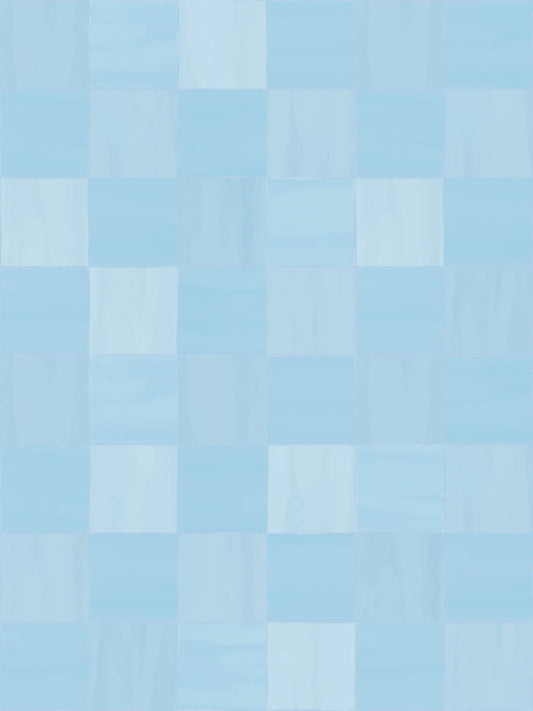 Zellige Wallpaper light blue tile pattern handmade elegance Samantha Santana Creative on Tampa Home & Garden Store