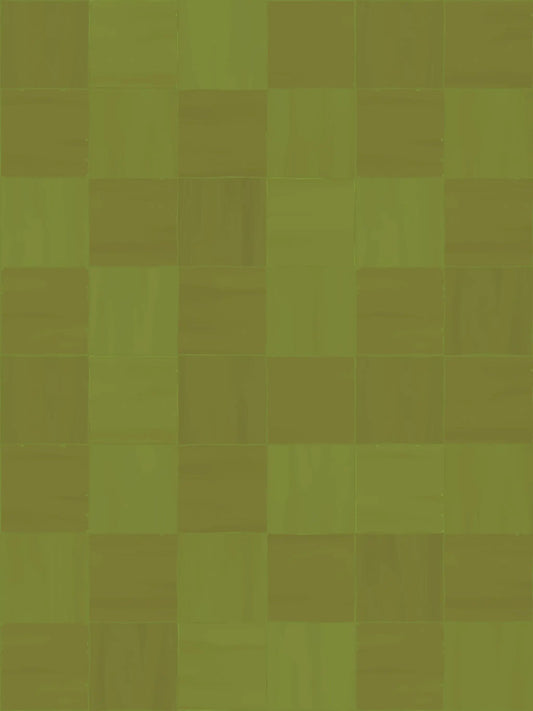 Zellige Moroccan Wallpaper olive green mosaic wallcovering Samantha Santana Creative on Tampa Home & Garden Store