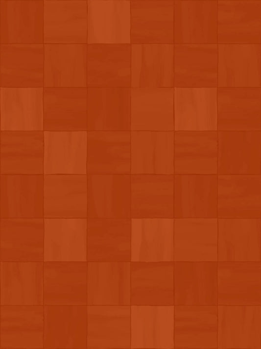 Zellige wallpaper rust tone with square tile pattern for walls by Samantha Santana Creative on Tampa Home & Garden Store