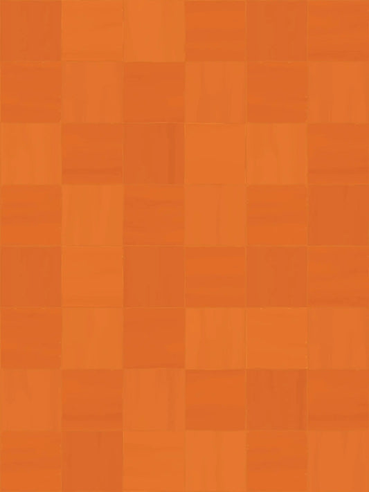 Zellige Wallpaper orange Moroccan tile pattern with grid of warm orange squares on Tampa Home & Garden Store