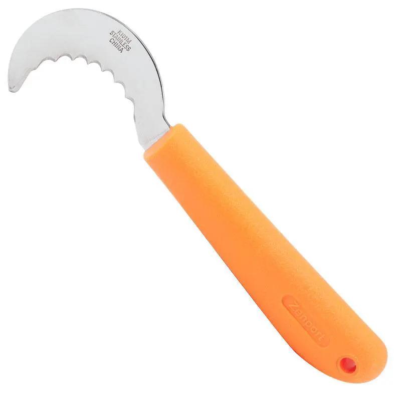 Zenport stainless grape hook for harvesting with curved serrated blade and orange handle on Tampa Home & Garden Store