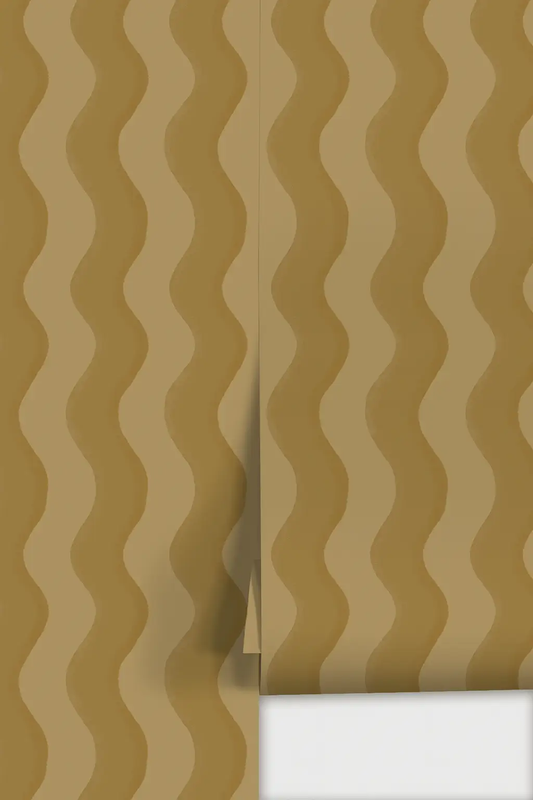 Ziggy Stripe Wallpaper bronze-mist with soft wavy stripes on Tampa Home & Garden Store
