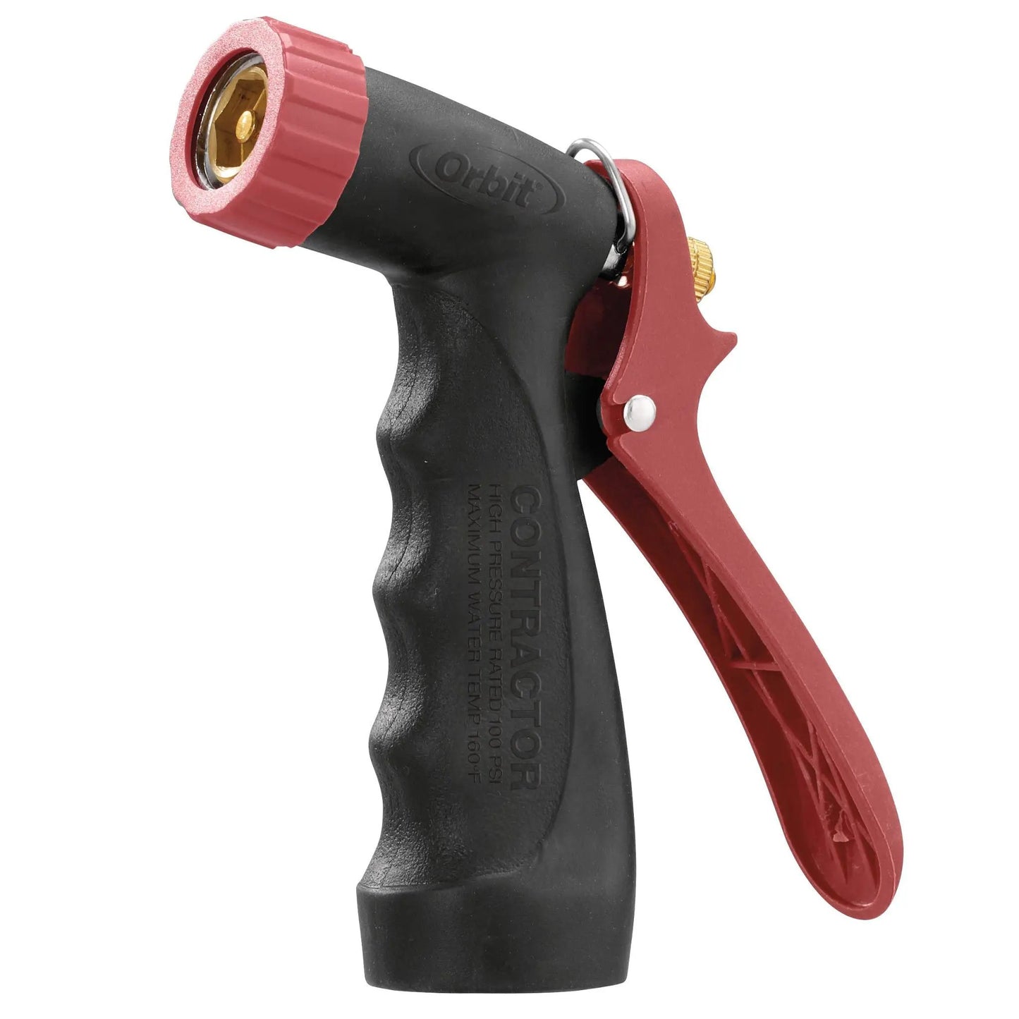 Zinc pistol with rubber grip adjustable nozzle, Orbit Irrigation, red collar on Tampa Home & Garden Store
