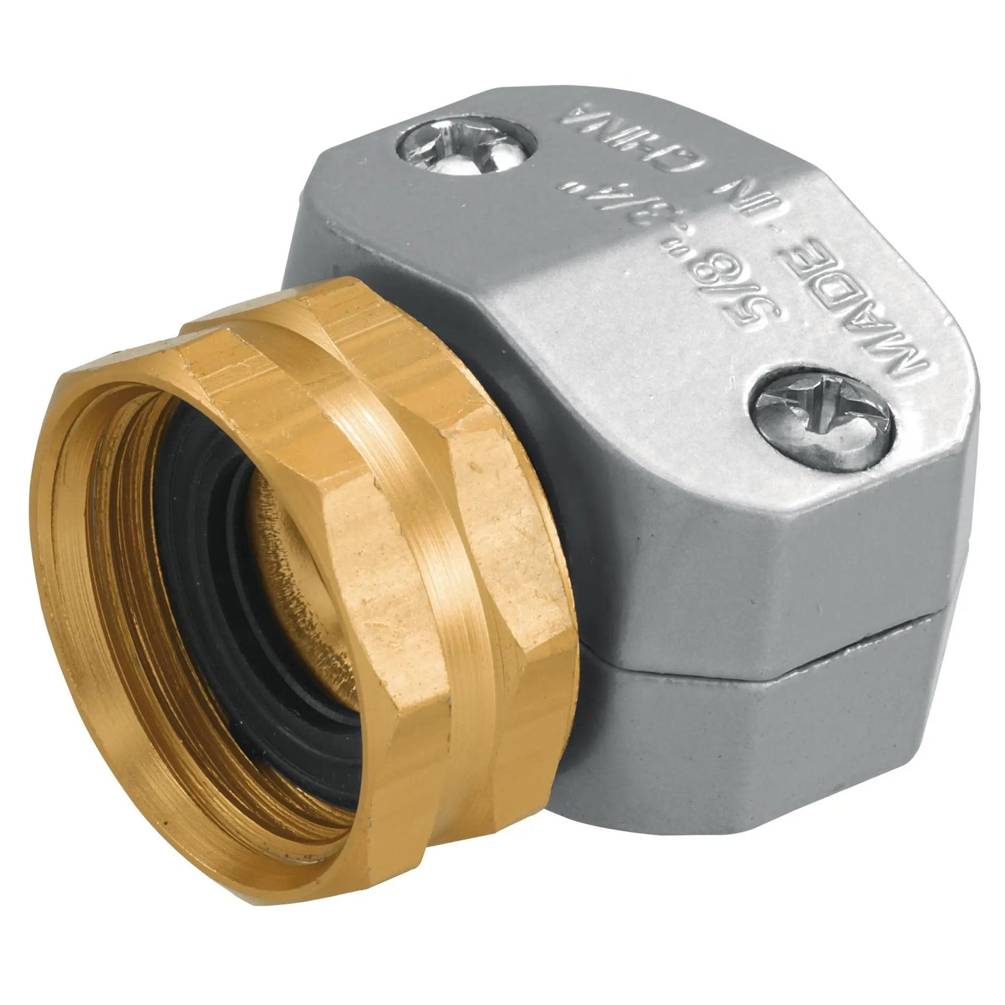 Orbit Irrigation metal hose mender for 5/8 to 3/4 in hose with brass nut, heavy-duty body on Tampa Home & Garden Store