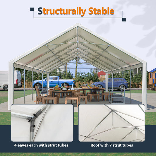Canopy tent 20x40ft heavy duty with removable sidewalls, HouseOfZazla, white fabric on Tampa Home & Garden Store