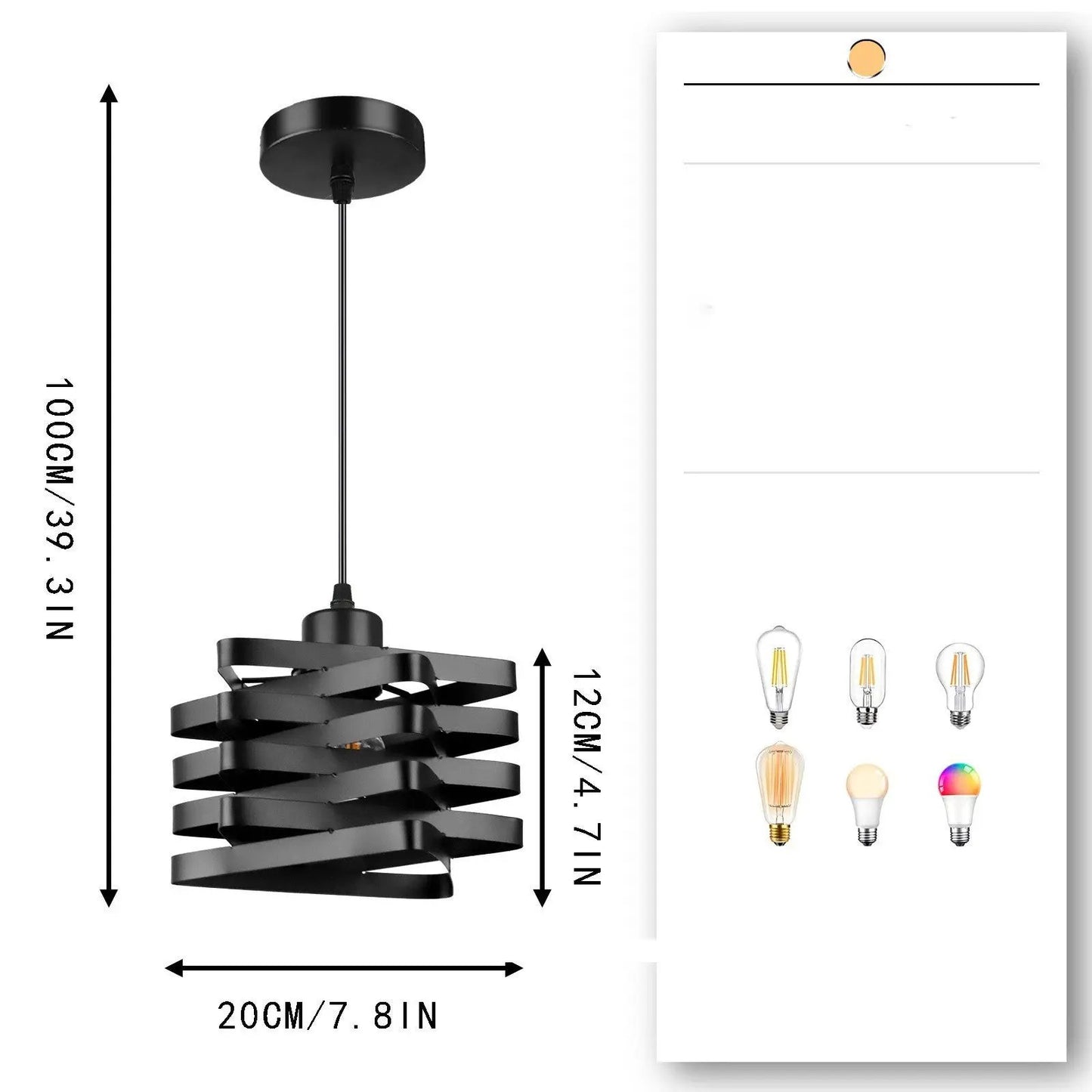Bedside Chandelier black metal spiral pendant light by Decorbites for living room and bedroom on Tampa Home & Garden Store