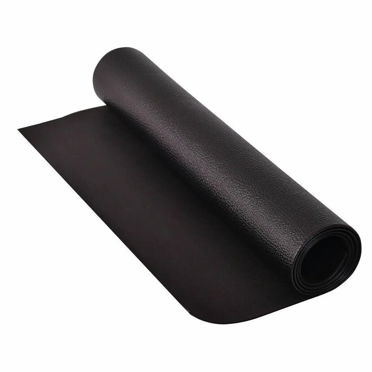 Thick equipment mat roll, black, DirectDeals for home gym, textured surface on Tampa Home & Garden Store
