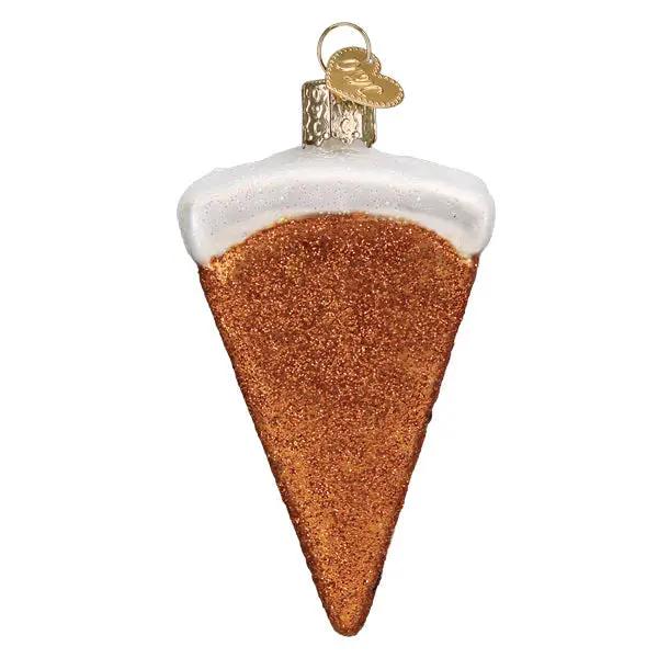 Carrot Cake Ornament Glass Slice with White Frosting Glittery Orange Body Gold Cap on Tampa Home & Garden Store