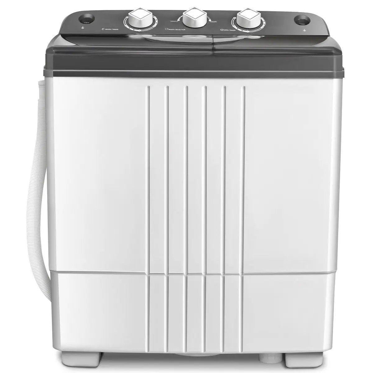 Portable twin-tub washing machine top-load with white body; compact dorm/apartment unit on Tampa Home & Garden Store