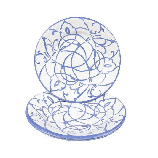 Algarve ceramic blue salad plate set of 2 with abstract swirl pattern on Tampa Home & Garden Store