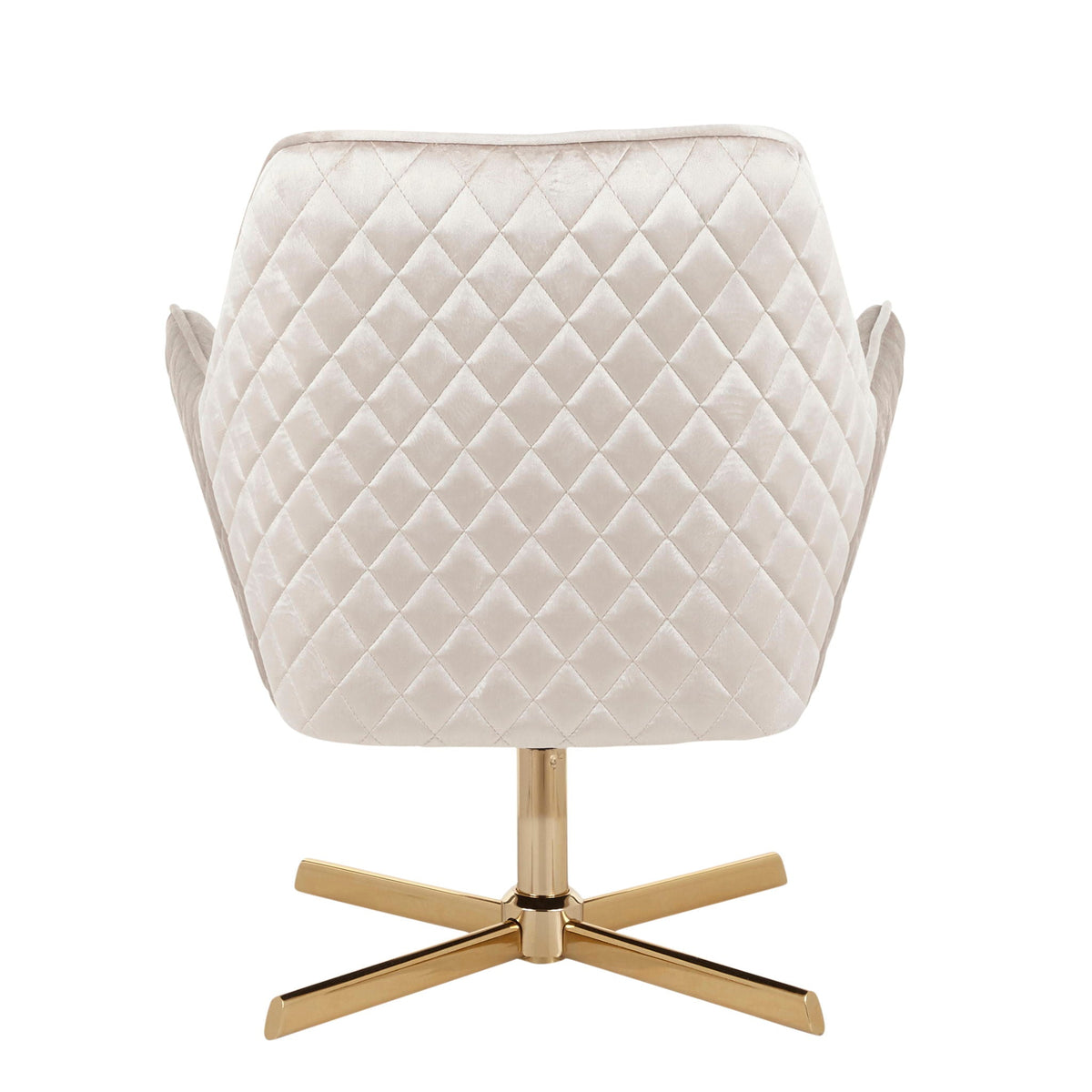 Contemporary Lounge Chair with Swivel Base in cream quilted upholstery by HouseOfZazla on Tampa Home & Garden Store