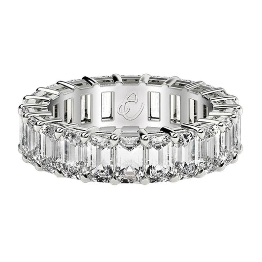 Emerald-cut lab-grown diamond eternity ring in 14k white gold 5 cttw FG/VS2 by Bids.com on Tampa Home & Garden Store