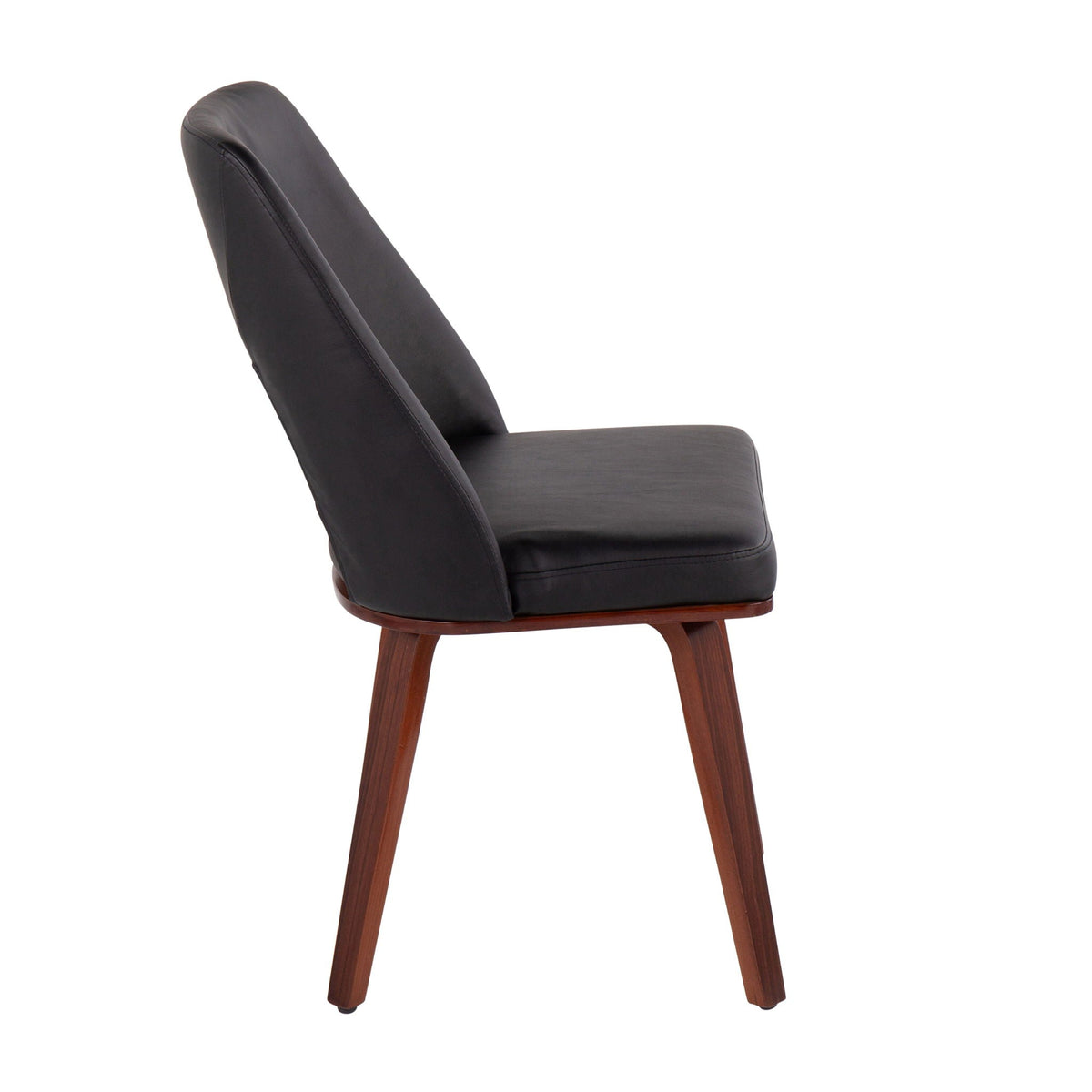 Mid-Century Modern Upholstered Chair Set with Walnut Finish in Black by HouseOfZazla on Tampa Home & Garden Store