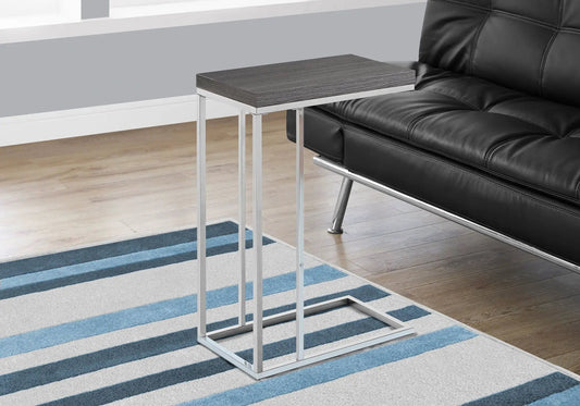 Accent Table, C-Shaped, tempered glass top with chrome metal legs Unique Piece Furniture on Tampa Home & Garden Store