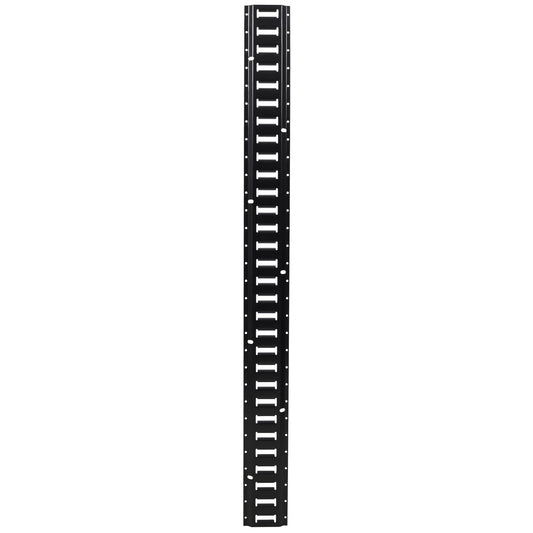 E-track tie-down rail, black metal with evenly spaced rectangular slots and side holes for trucks, vans, garages on Tampa Home & Garden Store