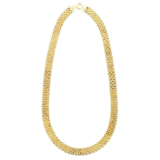 14k yellow gold faceted panther-link necklace by Bids; bold chain with pavé-edged links on Tampa Home & Garden Store