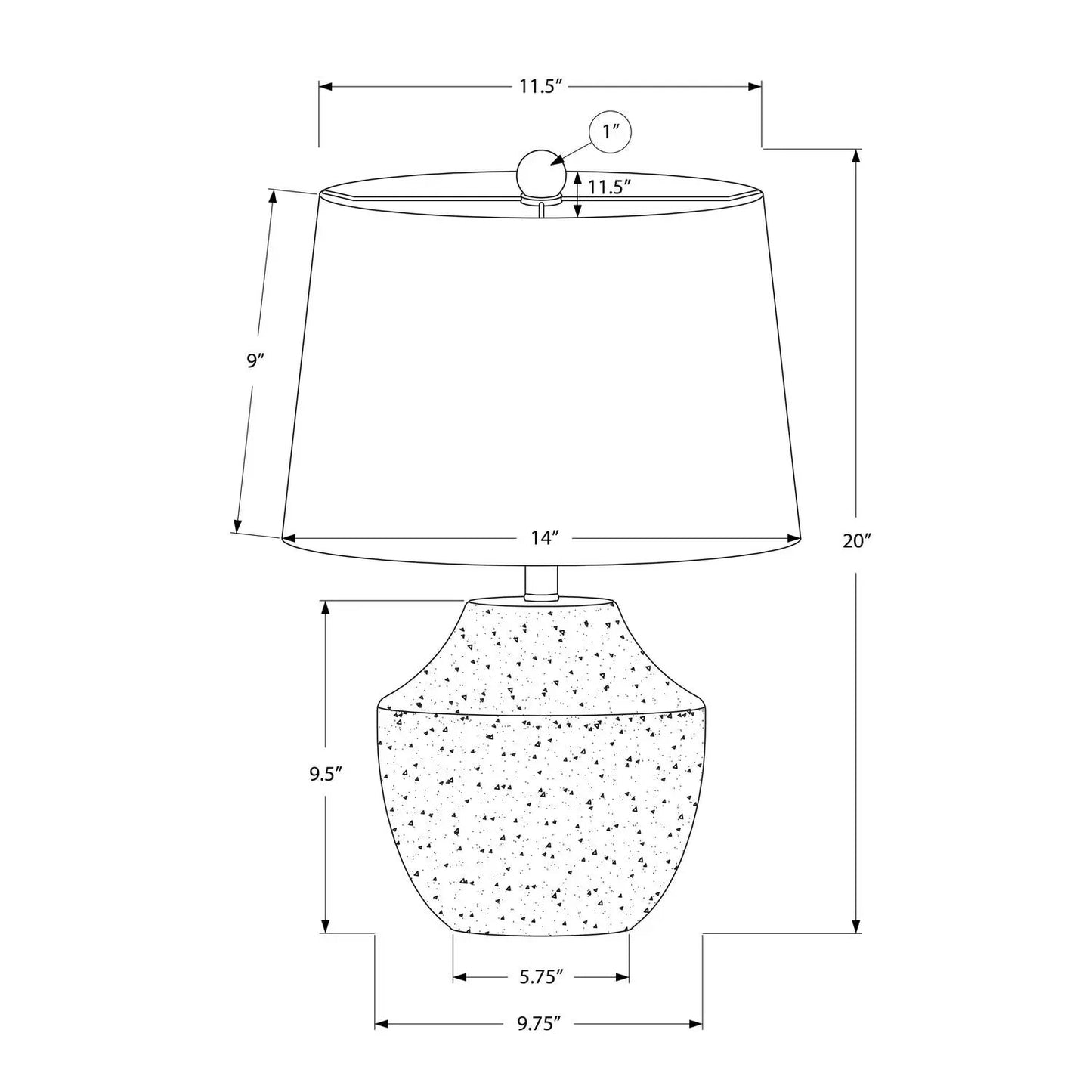 Table lamp with cream speckled concrete base and drum shade by Unique Piece Furniture on Tampa Home & Garden Store