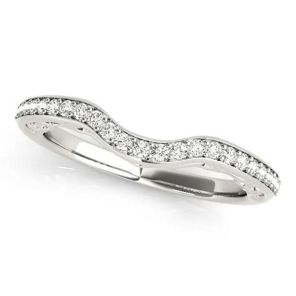 14k white gold curved diamond wedding ring prong-set, 1/6 cttw by Bids.com on Tampa Home & Garden Store