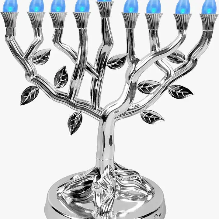 LED Menorah - Tree of Life - Silver - Tampa Home & Garden Store