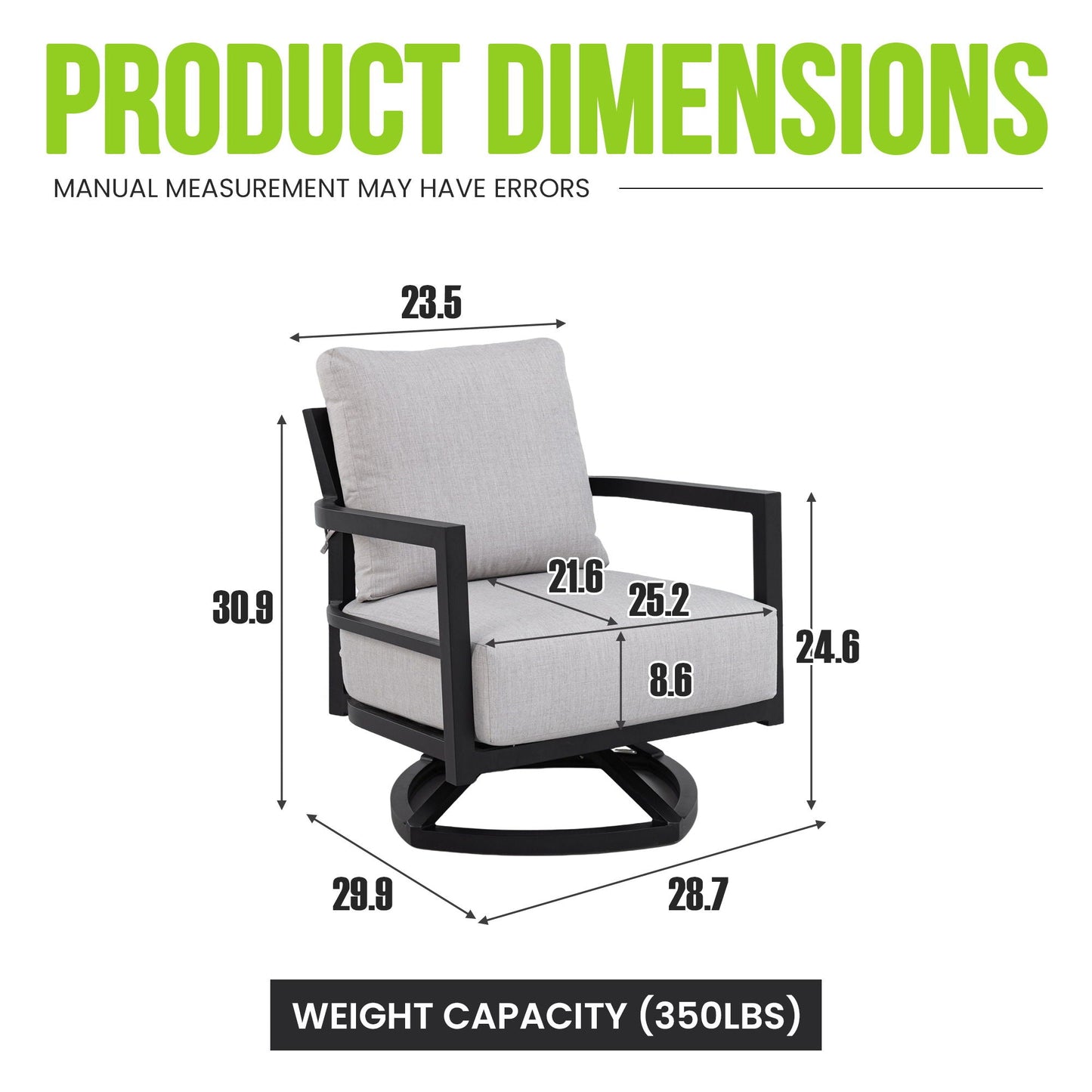 Premium Aluminum Outdoor Swivel Lounge Chair