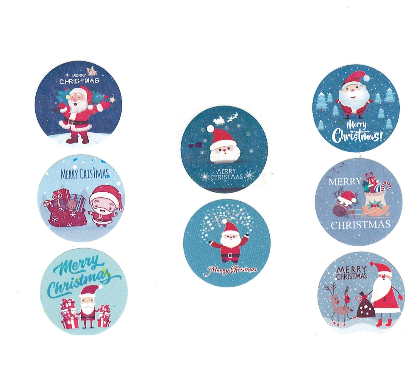 Autocollants de Noël - Père Noël - 2,5 cm - Lot de 50