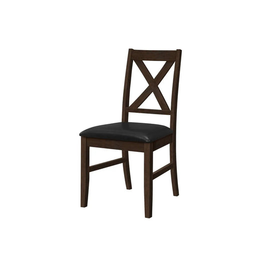 Dining chair set 2 with dark wood X-back, black upholstered seats by Unique Piece Furniture on Tampa Home & Garden Store
