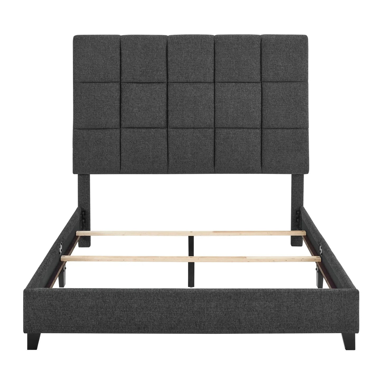 Squares Upholstered Headboard Platform Bed