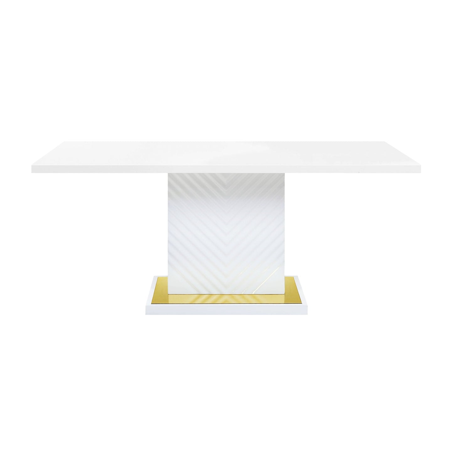 Gaines high-gloss dining table with pedestal base, white finish, by HouseOfZazla, dining tables on Tampa Home & Garden Store