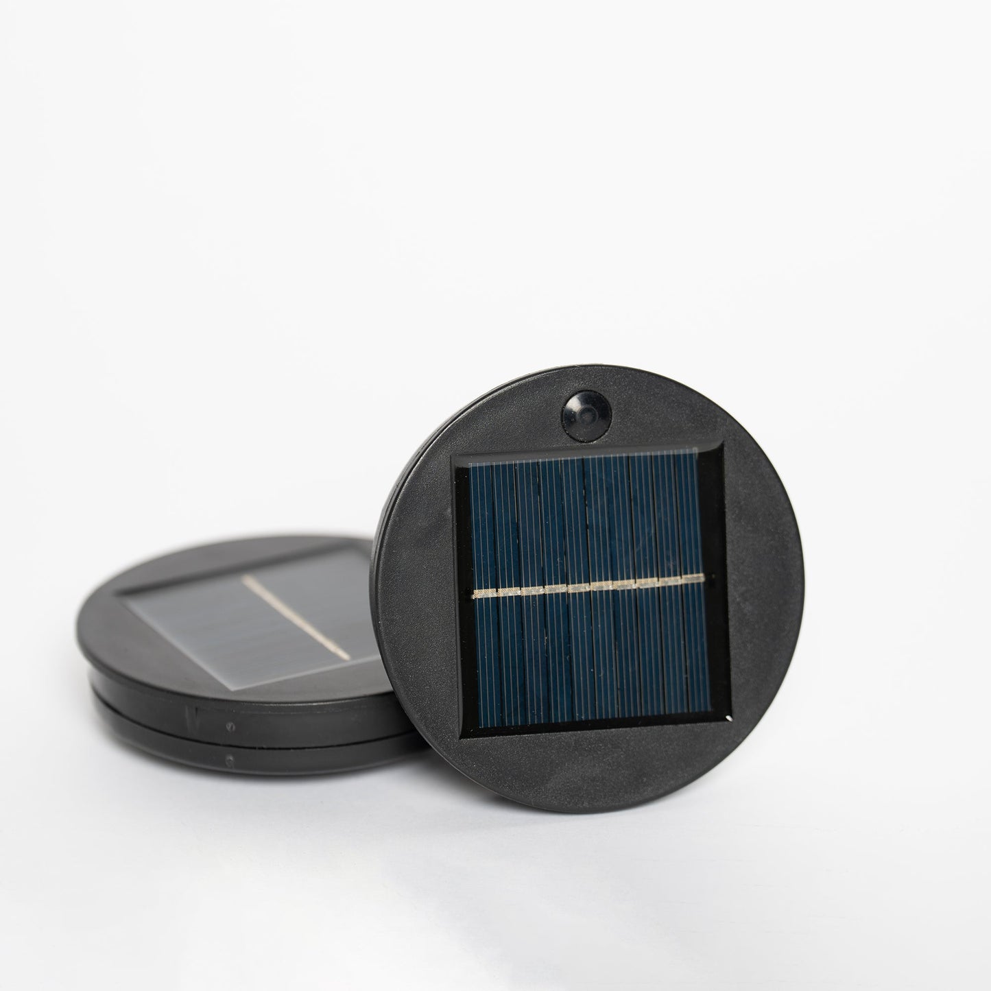 a Set of Two Solar Led Nesting Round Side Tables
