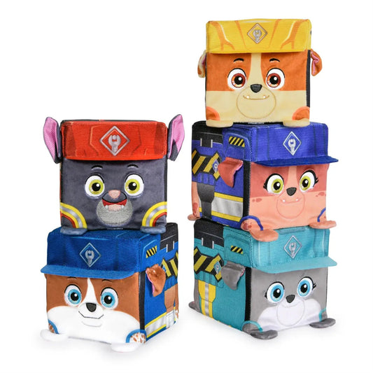 Paw Patrol Rubble Crew cube plush set of 6 colorful stuffed plush cubes on Tampa Home & Garden Store