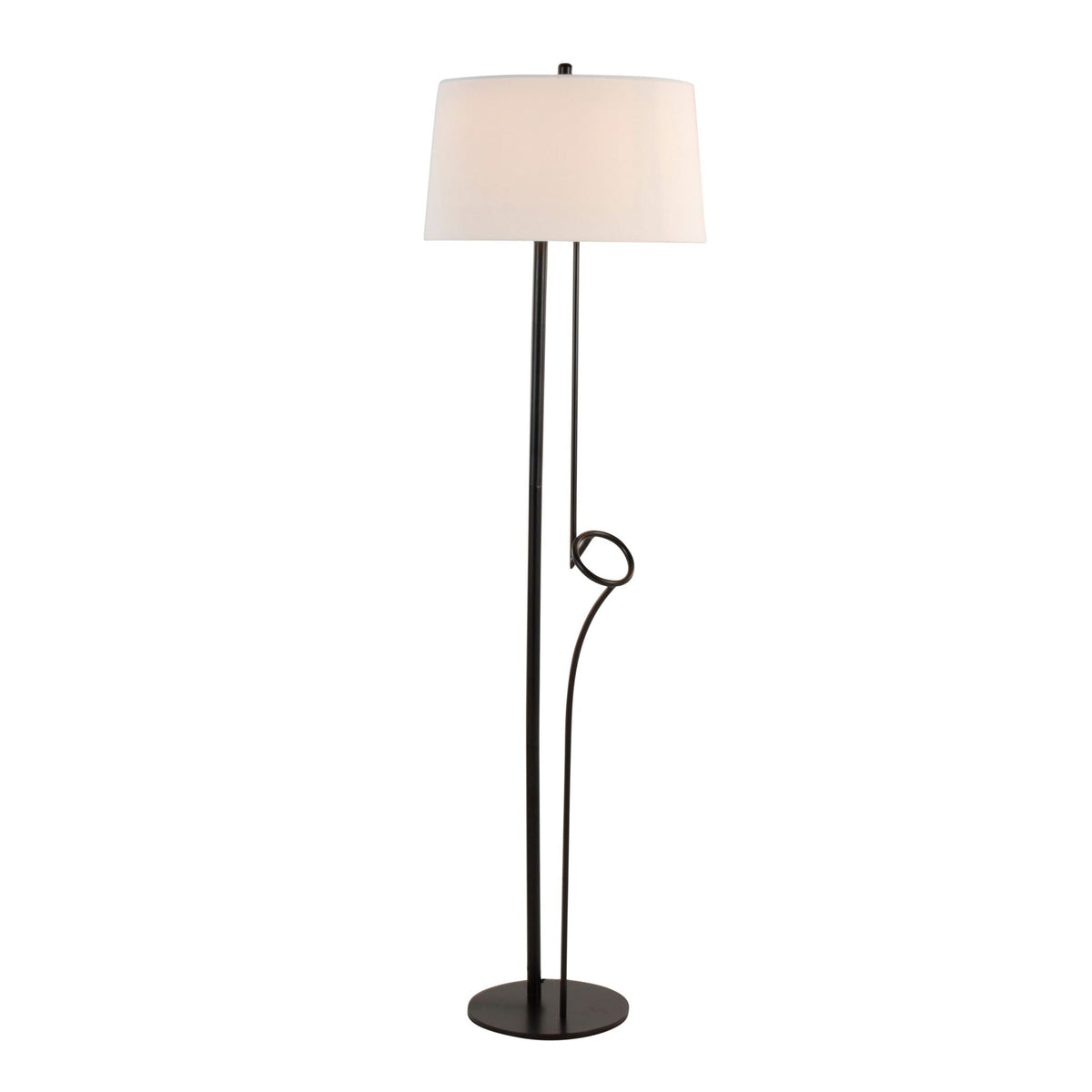 Shadow Contemporary Floor Lamp in black metal with white shade by HouseOfZazla on Tampa Home & Garden Store