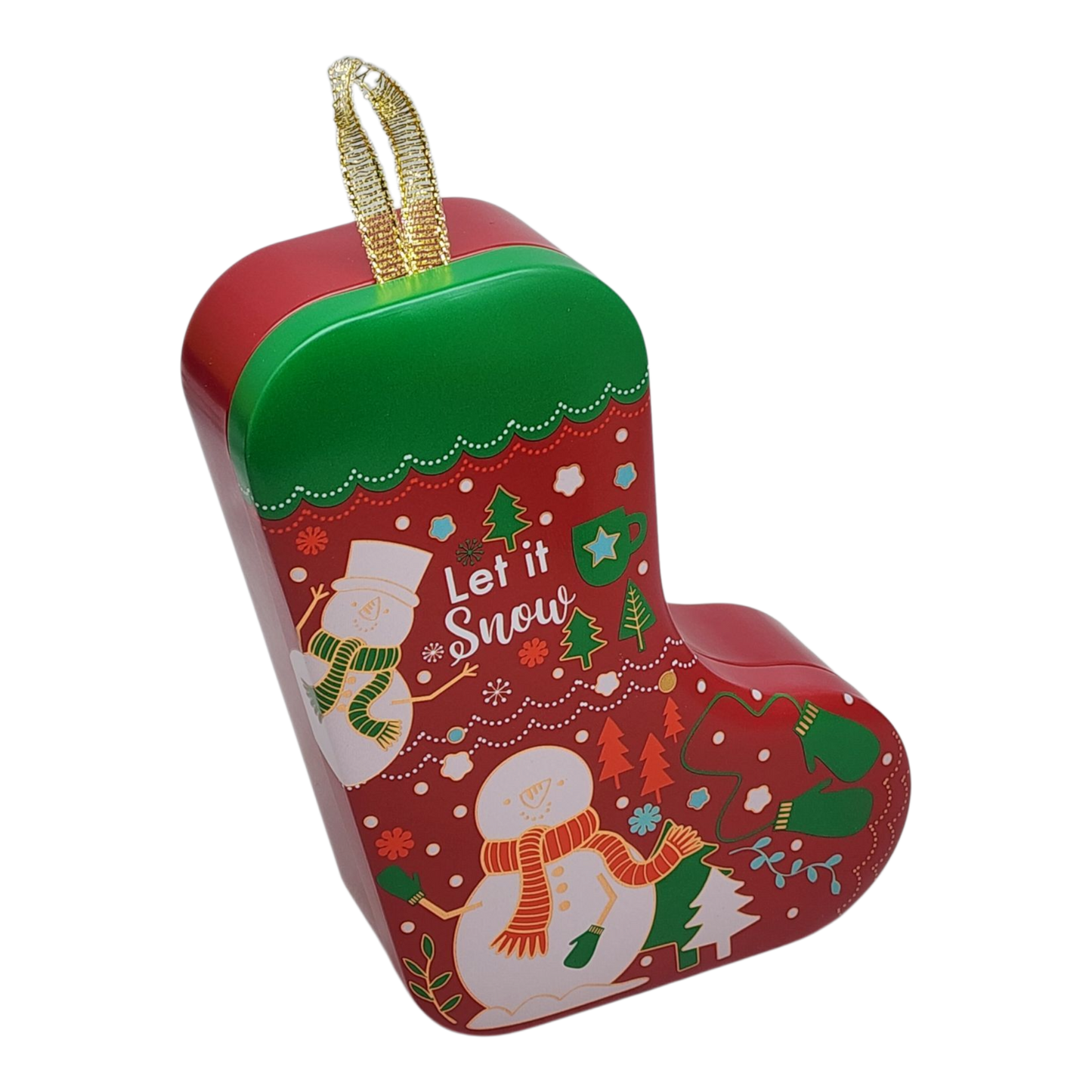 Adorno navideño de lata de galletas - Let it Snow