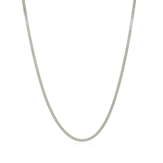 10k white gold gourmette chain necklace 1.5mm, curb-link style by Bids.com on Tampa Home & Garden Store