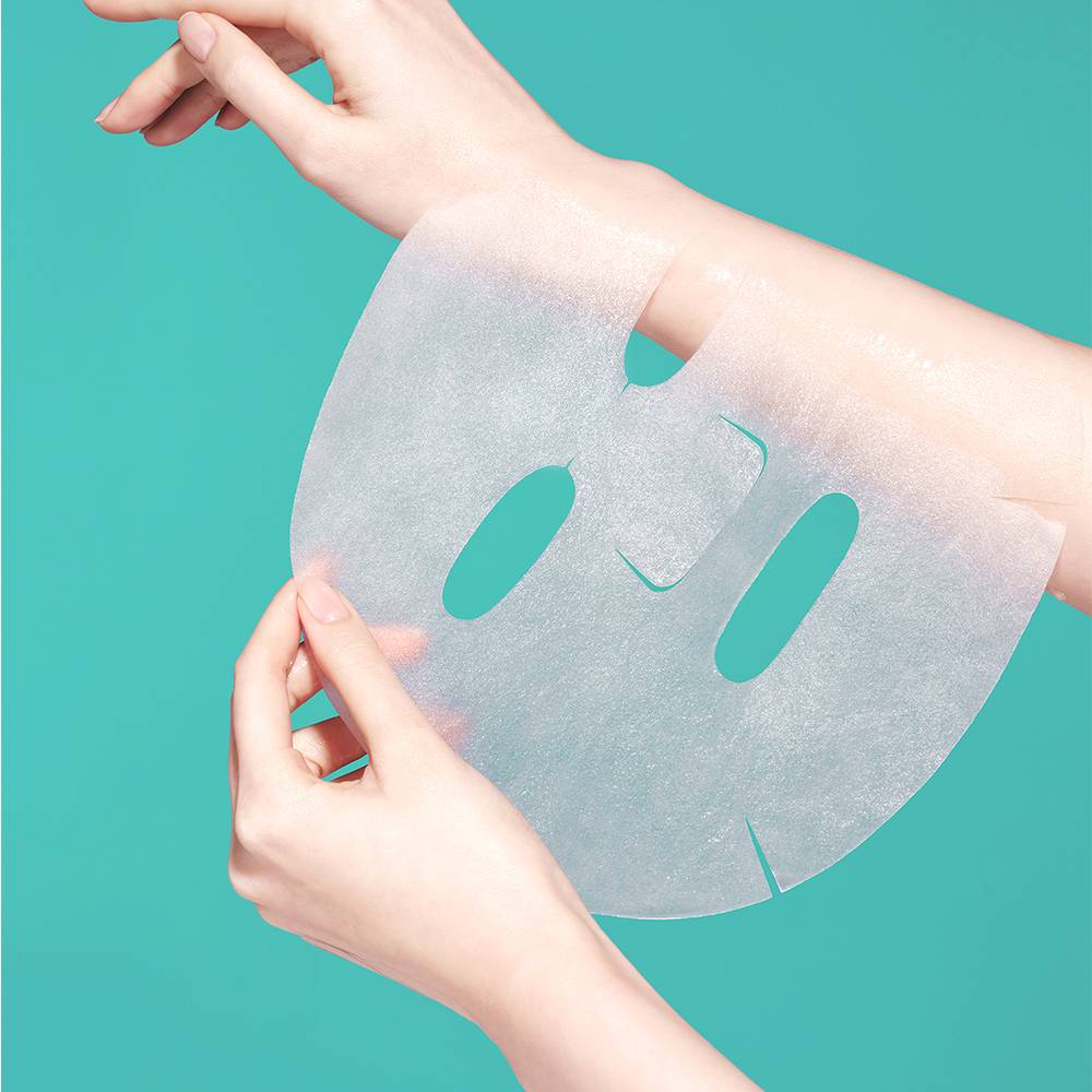 AESTURA A-CICA 365 Soothing Repair Mask sheet mask pH4.5 25ml held against teal backdrop on Tampa Home & Garden Store
