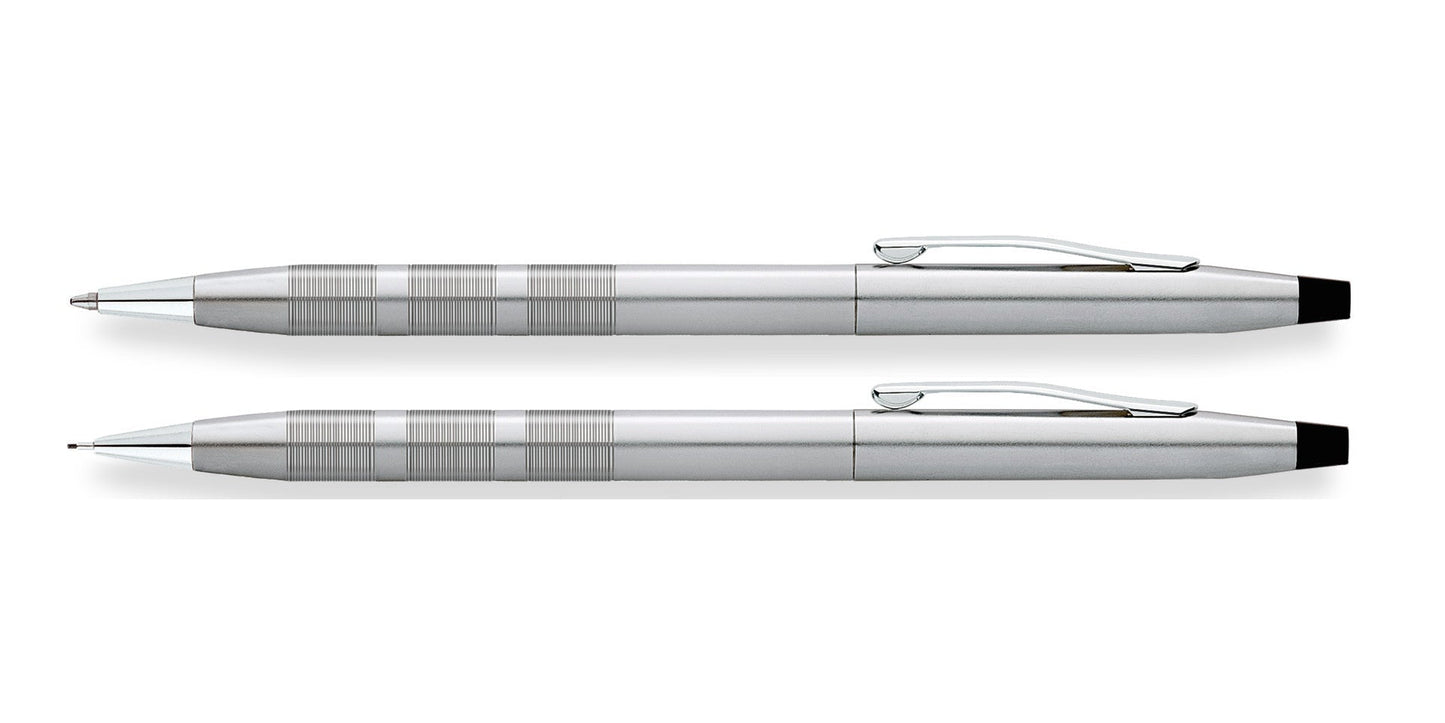 Cross Classic Century Satin Chrome ballpoint pen and 0.7mm pencil set in silver with grip 2-pack on Tampa Home & Garden Store