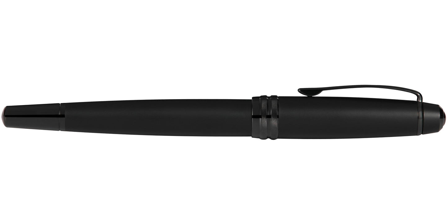 Bailey Matte Black Lacquer Rollerball Pen by A.T. Cross with metal clip on Tampa Home & Garden Store