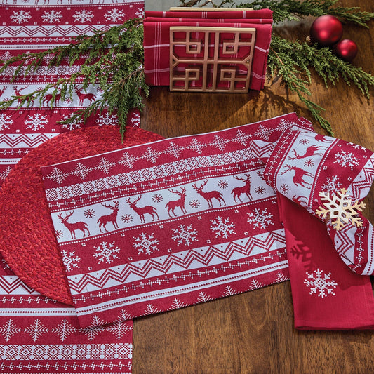 Serviette brodée Patricia Heaton Home Holiday Fairisle