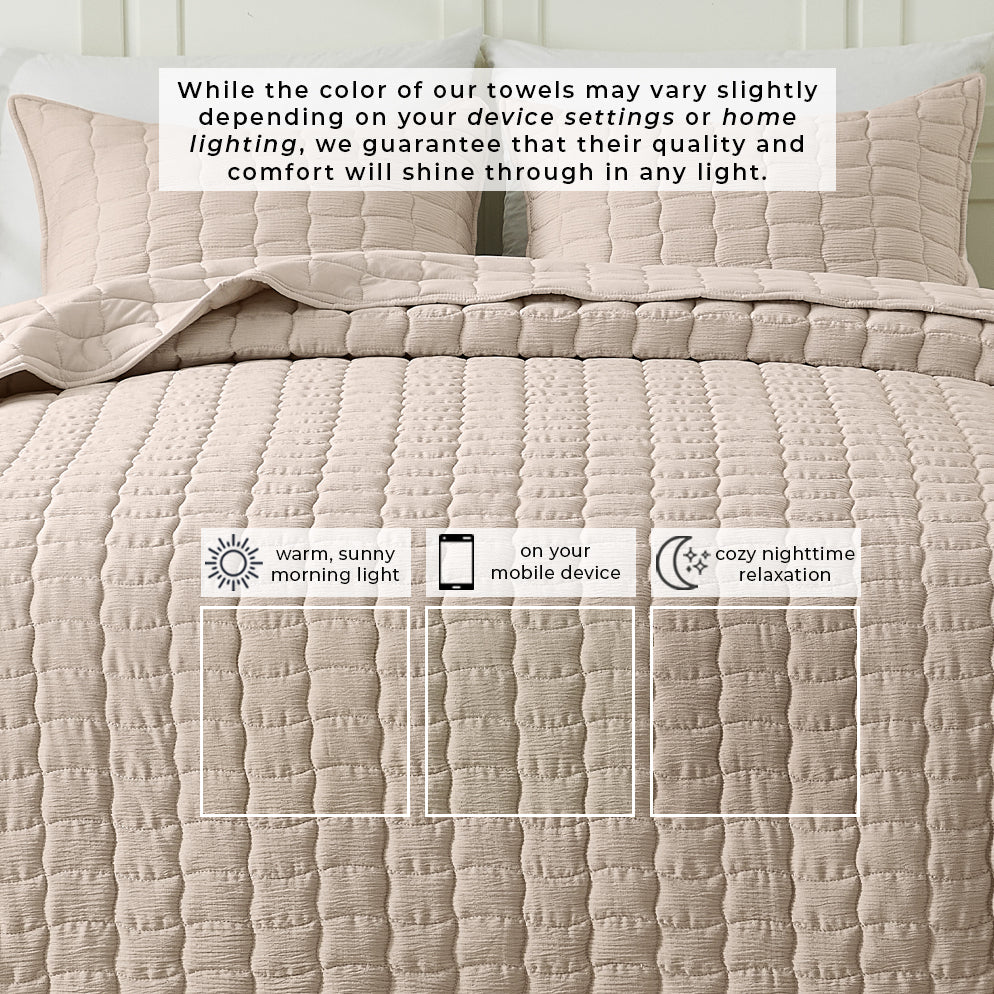 Breathable Gauze Quilt Set and Wave Stitch