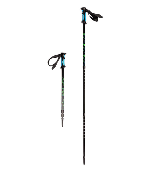 River Country Gear aluminum trekking poles with blue grips and vine-pattern shafts, 2 poles on Tampa Home & Garden Store