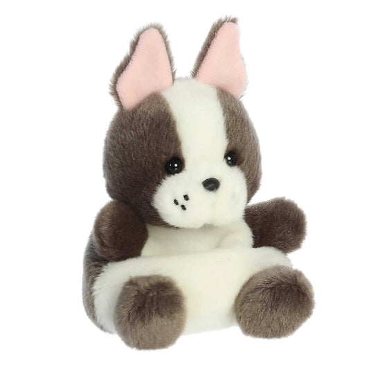 Beau French Bulldog Palm Pal Toy, 5-inch brown and white plush with pink ears on Tampa Home & Garden Store