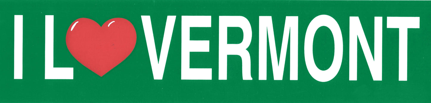 Autocollant de pare-chocs « J'aime le Vermont »