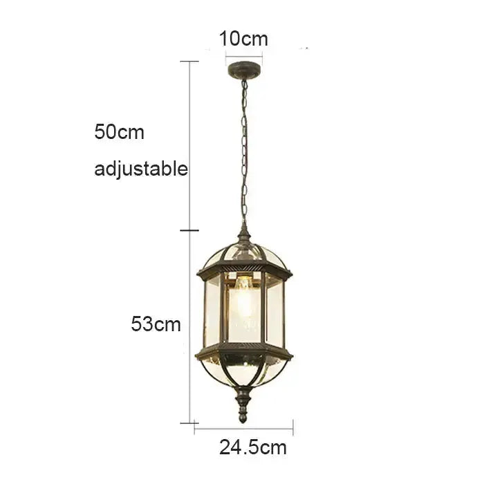 Antique bronze black outdoor hanging pendant lantern with glass panels Decorbites on Tampa Home & Garden Store