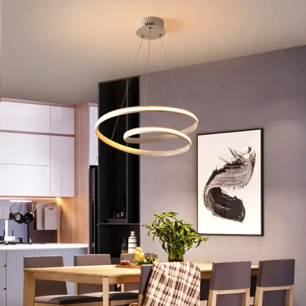 Art Deco Led Pendant Light Black and Gold Dining