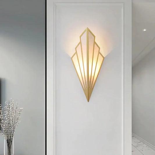 Gold Diamond Wall Light wall sconce in gold geometric metal by Decorbites on Tampa Home & Garden Store