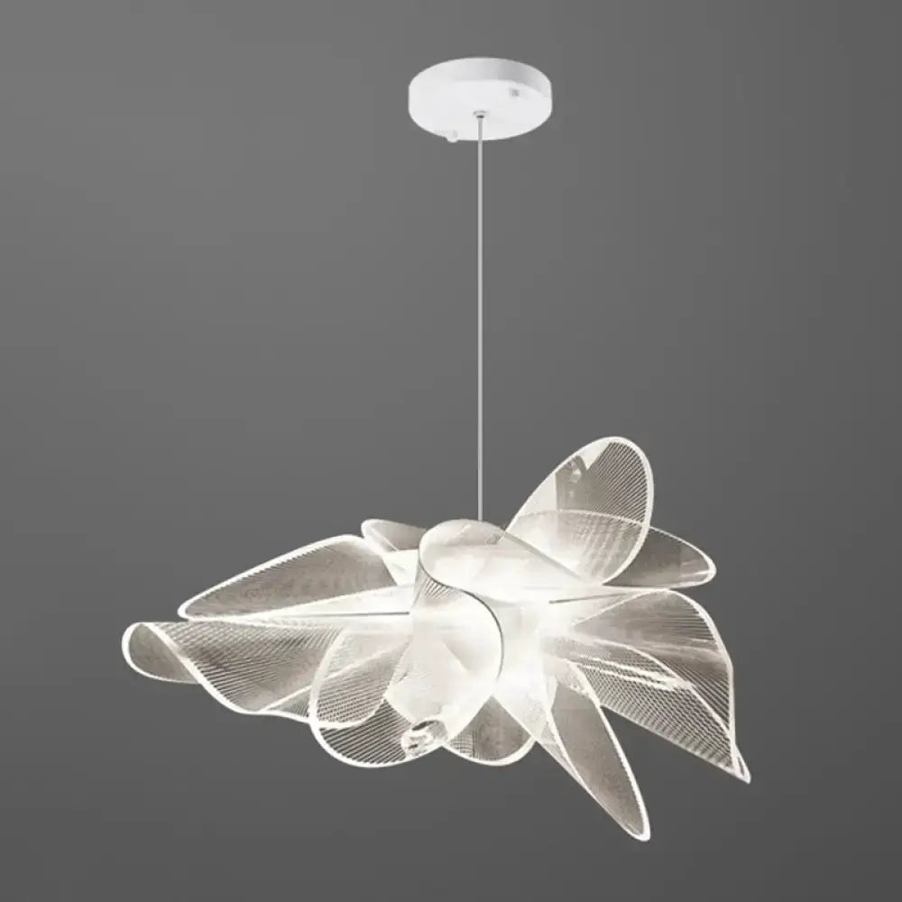 White Tulle Floral Cafe LED Chandelier Fixture by Decorbites on Tampa Home & Garden Store